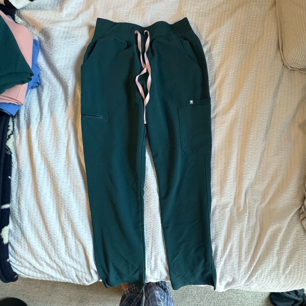 FIGS High Waisted Yola Skinny Scrub Pants- Caribbean Blue